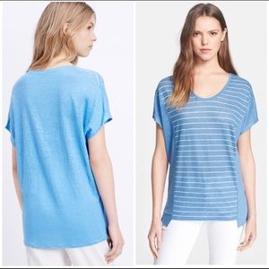 Vince Striped Linen Top Medium